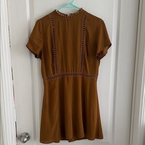 Forever 21 Brown Mini Dress with Lace Detail